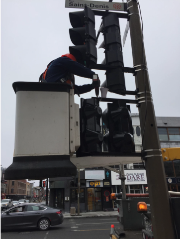City Technician installing Key2Access in Montreal.