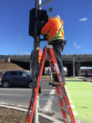 City Technician installing Key2Access in Brossard.
