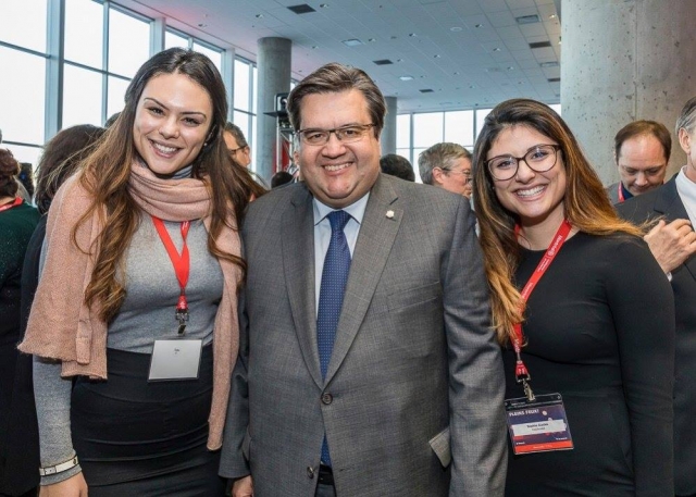 Sophie and Sarah with the former Mayor of Montreal, Denis Coderre.