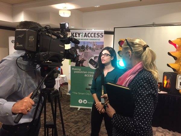 Sophie being interviewed by Accessible Media Inc. (also known as A.M.I)